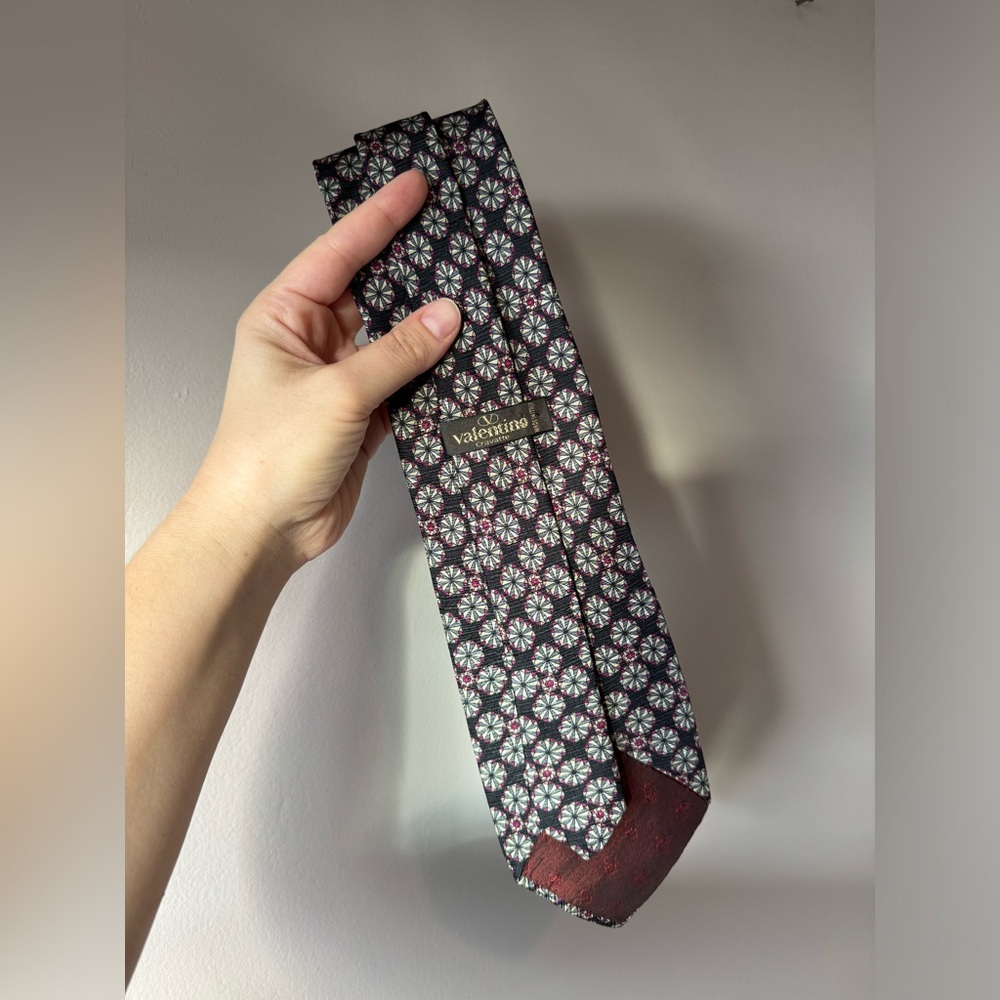 Valentino Cravatte‎ 100% Silk Geometric Pattern Men's Neck Tie